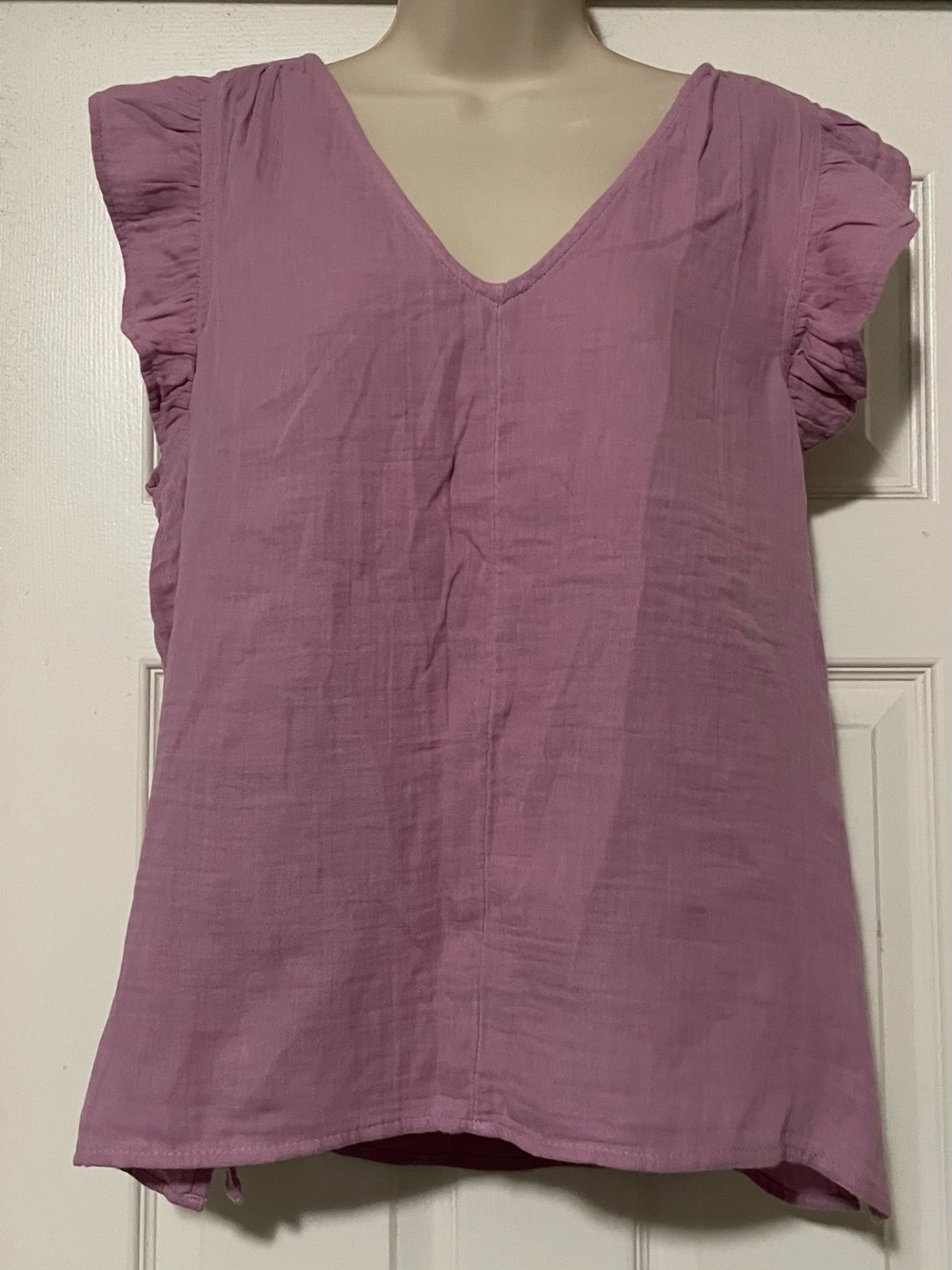 Old Navy Mauve V-Neck Ruffle Sleeve Top